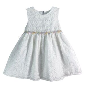 🌸3/$15🌸 KATIE M White Lace Sleeveless Dress Floral Embroidery Angelic Fairy 24m